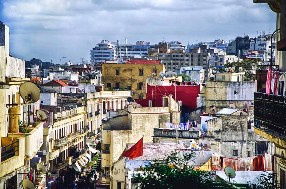 Skyline of Tangier, Morocco from outside the Kasbah