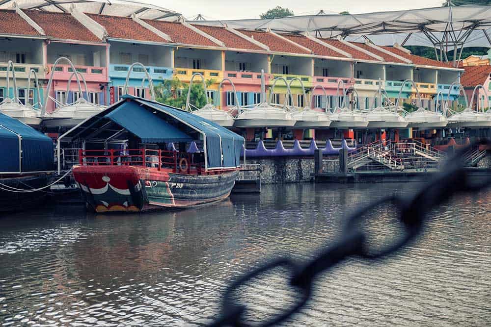 Boat on Singapore River in Clarke Quay