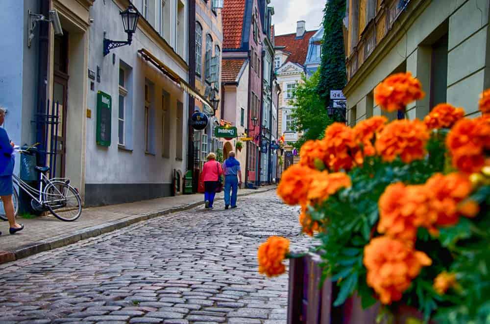 Colourful Alleyway in Riga, Latvia